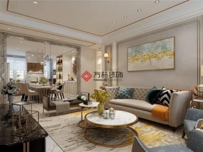 金地鉑悅160平港式風(fēng)格裝修效果圖---輕奢于形，優(yōu)雅于里