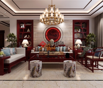 中糧隆璽世家276平中式風(fēng)格裝修效果圖---禪意生活