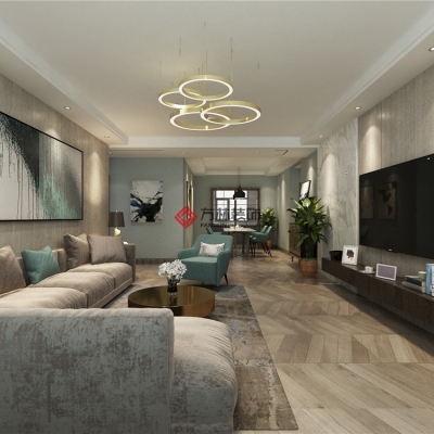 龍湖西府原著150平港式風格裝修案例圖